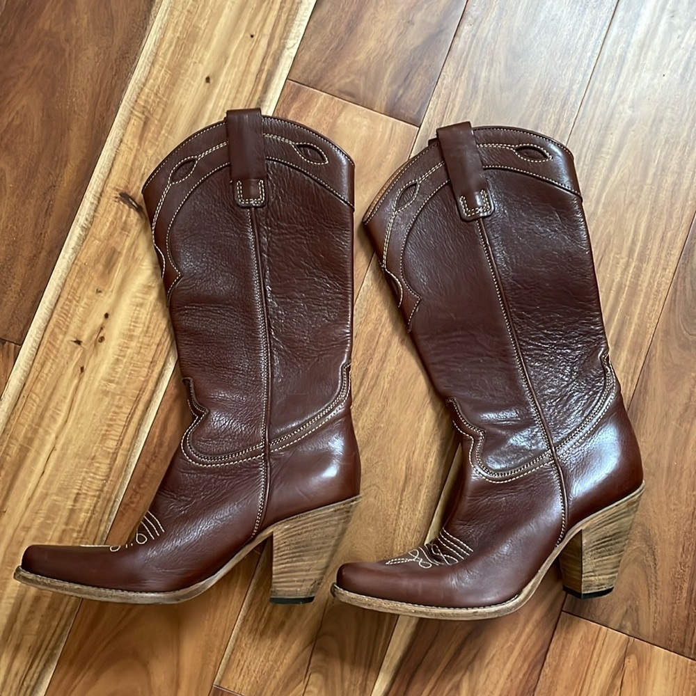 Co-op Barneys New York Italian Leather Cowboy Boots 37